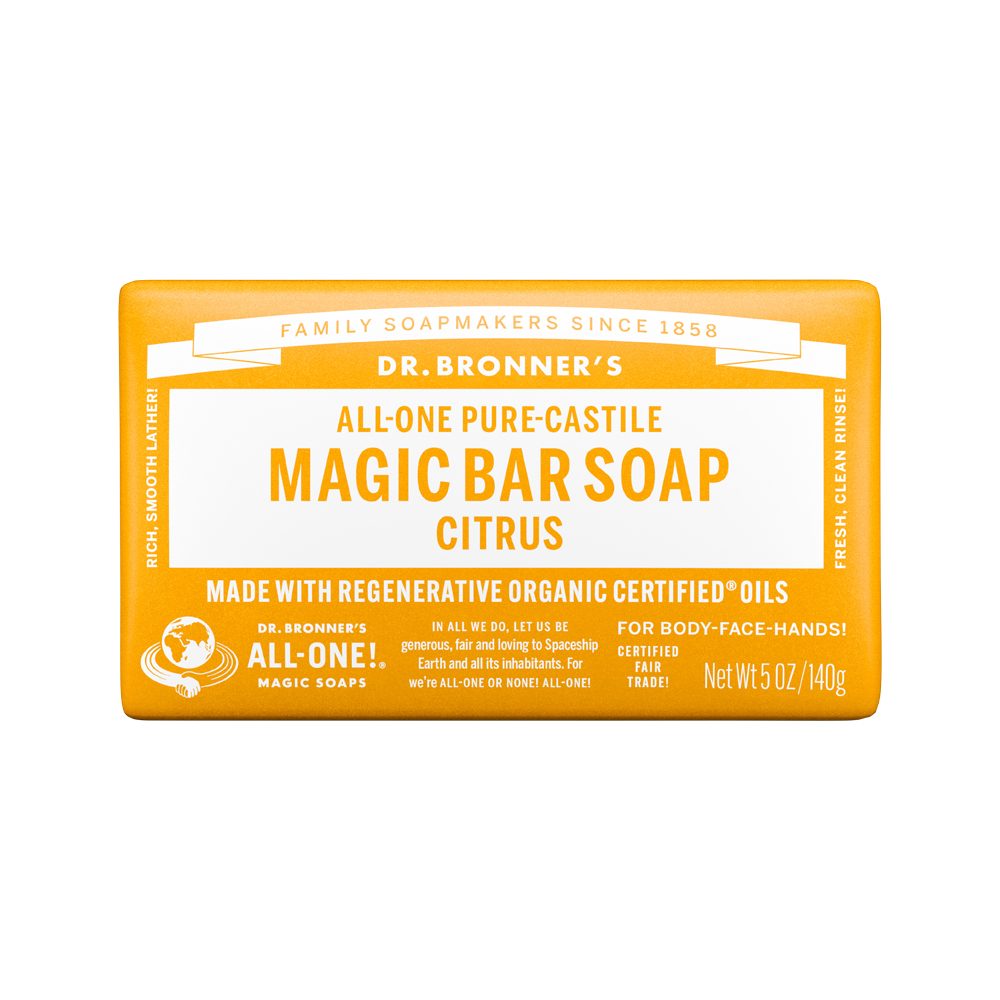 Dr. Bronner's All-One Pure-Castile Magic Bar Soap Citrus 140g