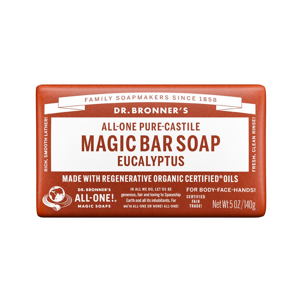 Dr. Bronner's All-One Pure-Castile Magic Bar Soap Eucalyptus 140g
