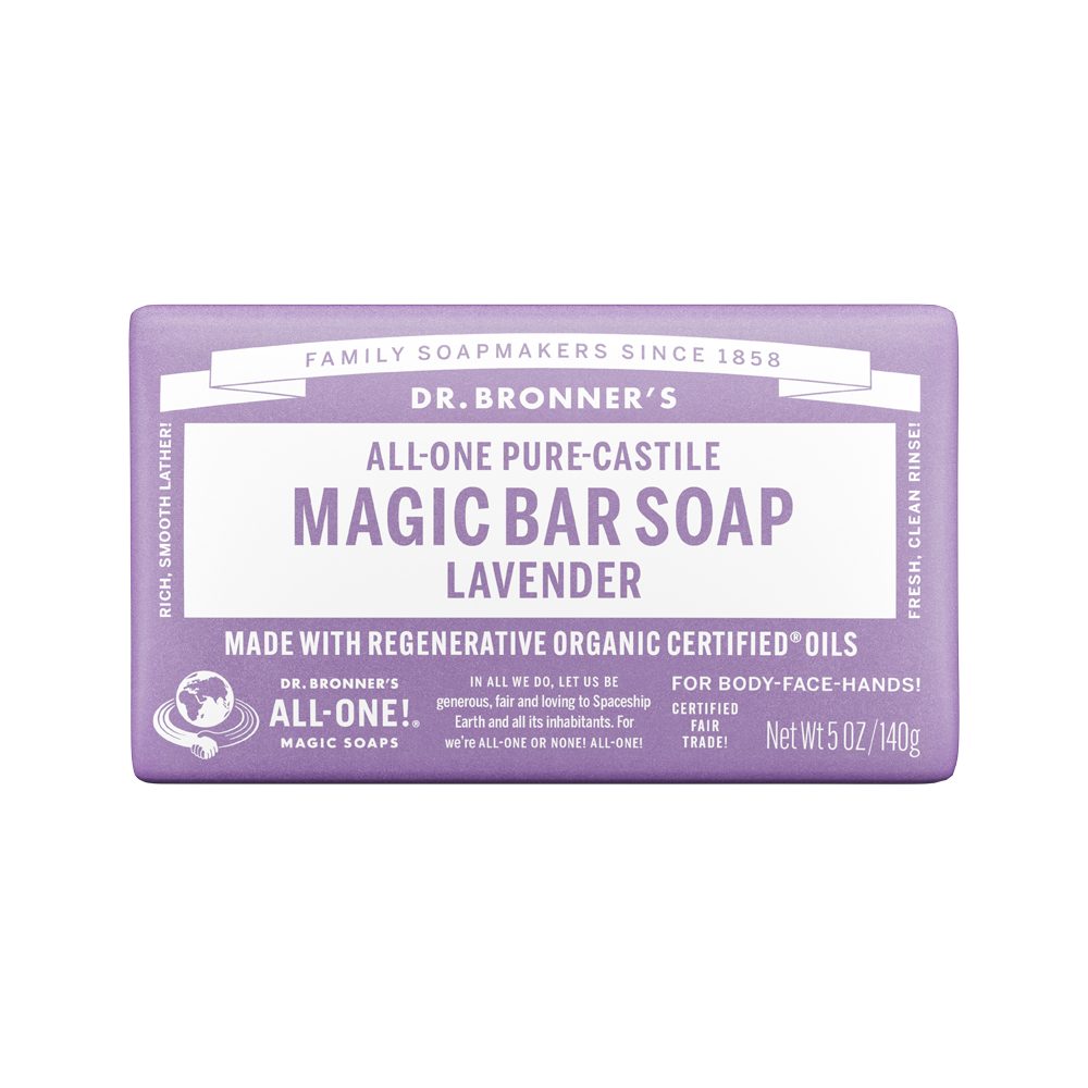 Dr. Bronner's All-One Pure-Castile Magic Bar Soap Lavender 140g