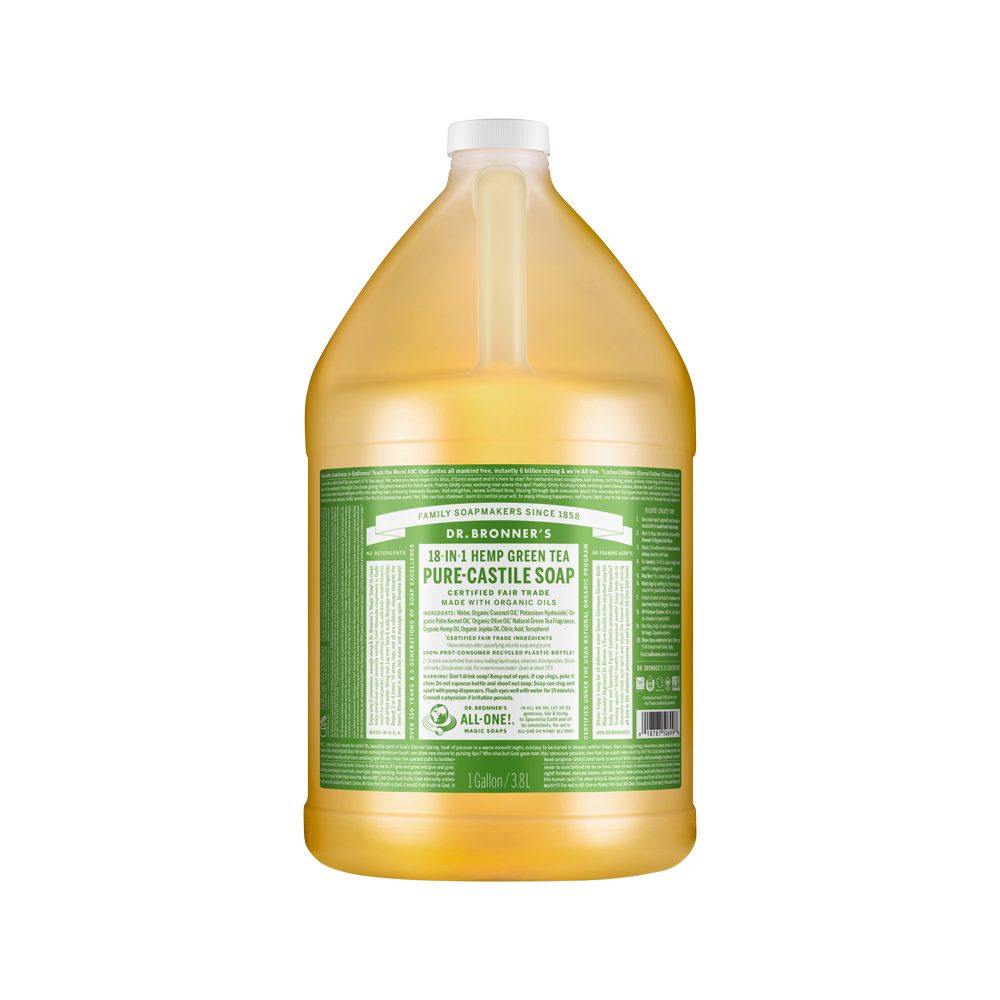 Dr. Bronner's Pure-Castile Magic Soap Liquid (18-in-1) Green Tea 3.78 Litre