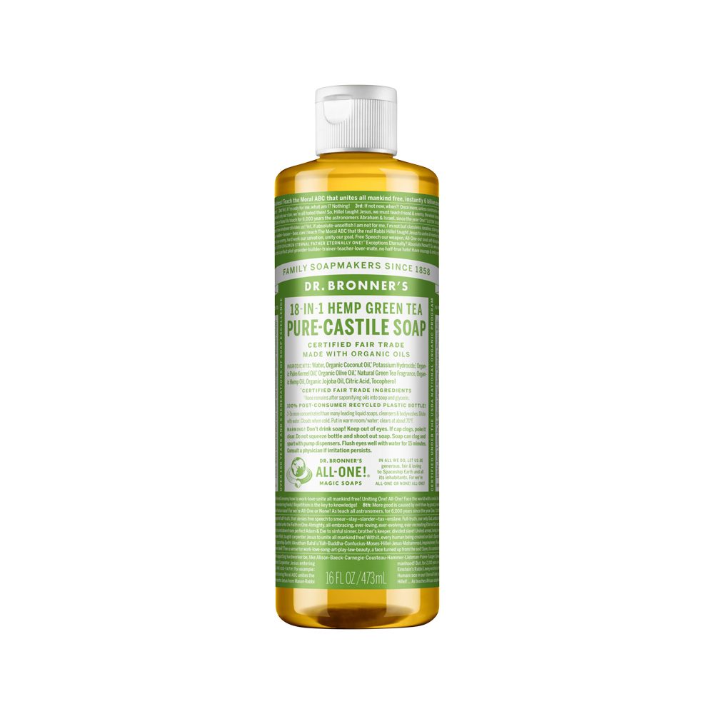 Dr. Bronner's Pure-Castile Magic Soap Liquid (18-in-1) Green Tea 473ml