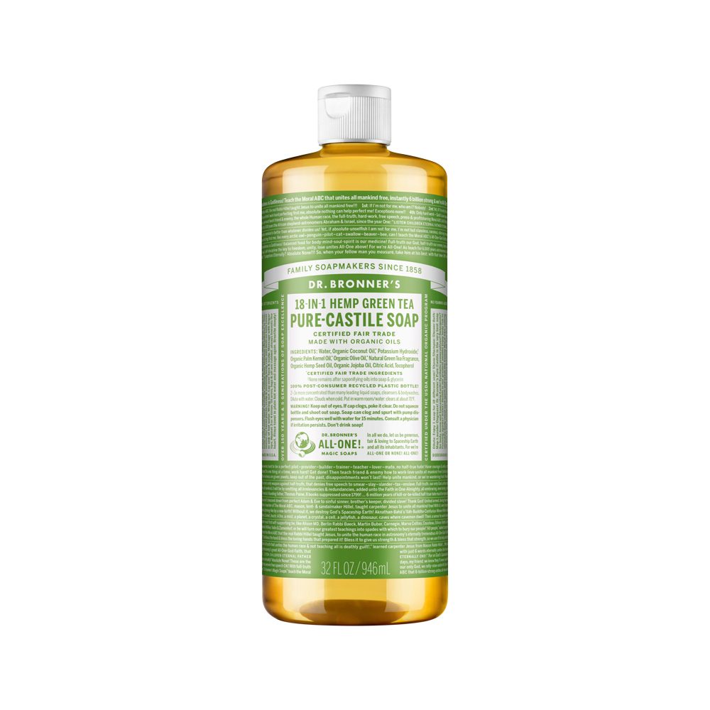 Dr. Bronner's Pure-Castile Magic Soap Liquid (18-in-1) Green Tea 946ml