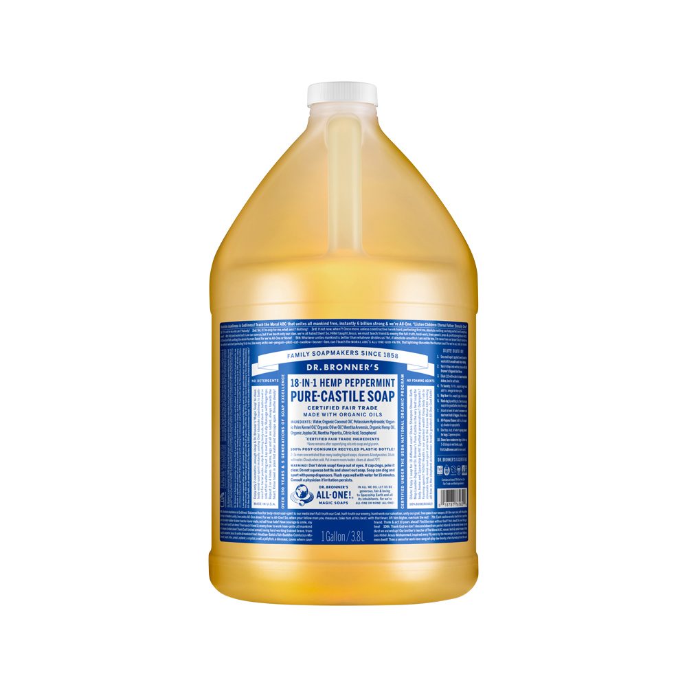 Dr. Bronner's Pure-Castile Magic Soap Liquid (18-in-1) Peppermint 3.78 Litre