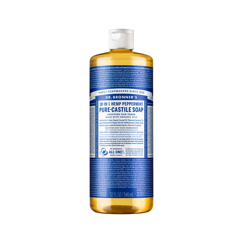 Dr. Bronner's Pure-Castile Magic Soap Liquid (18-in-1) Peppermint 946ml