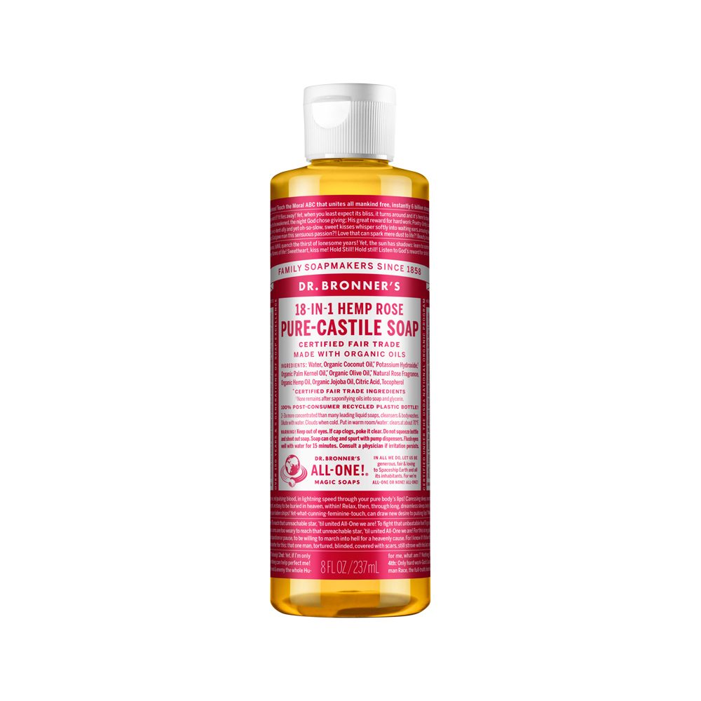 Dr. Bronner's Pure-Castile Magic Soap Liquid (18-in-1) Rose 237ml
