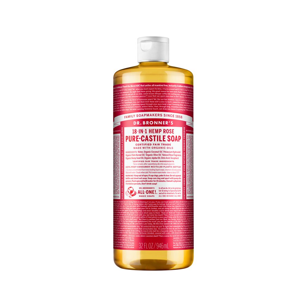 Dr. Bronner's Pure-Castile Magic Soap Liquid (18-in-1) Rose 946ml