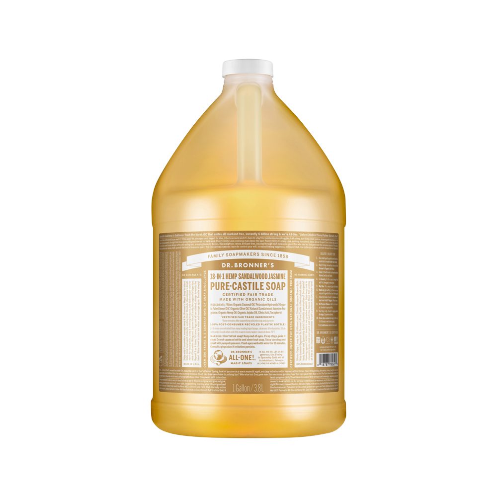 Dr. Bronner's Pure-Castile Magic Soap Liquid (18-in-1) Sandalwood Jasmine 3.78 Litre