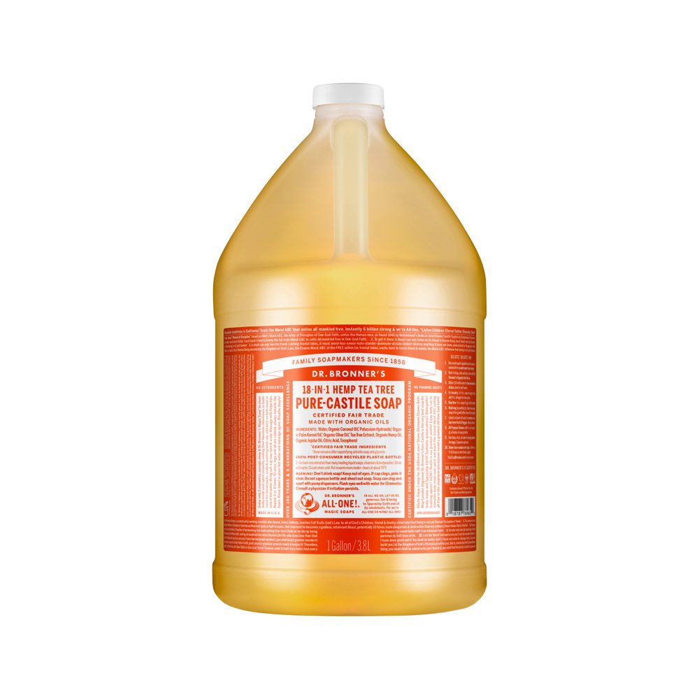 Dr. Bronner's Pure-Castile Magic Soap Liquid (18-in-1) Tea Tree 3.78 Litre