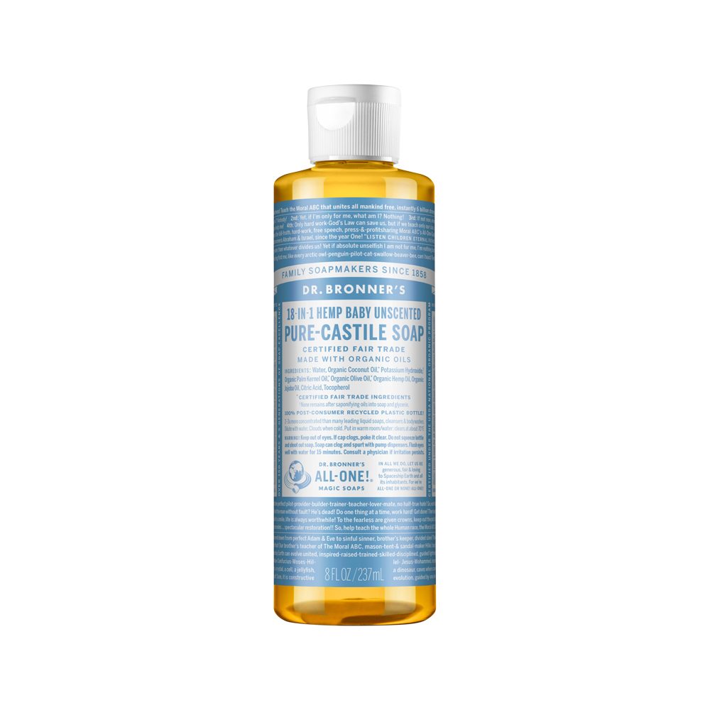 Dr. Bronner's Pure-Castile Magic Soap Liquid (18-in-1) Baby Unscented 237ml