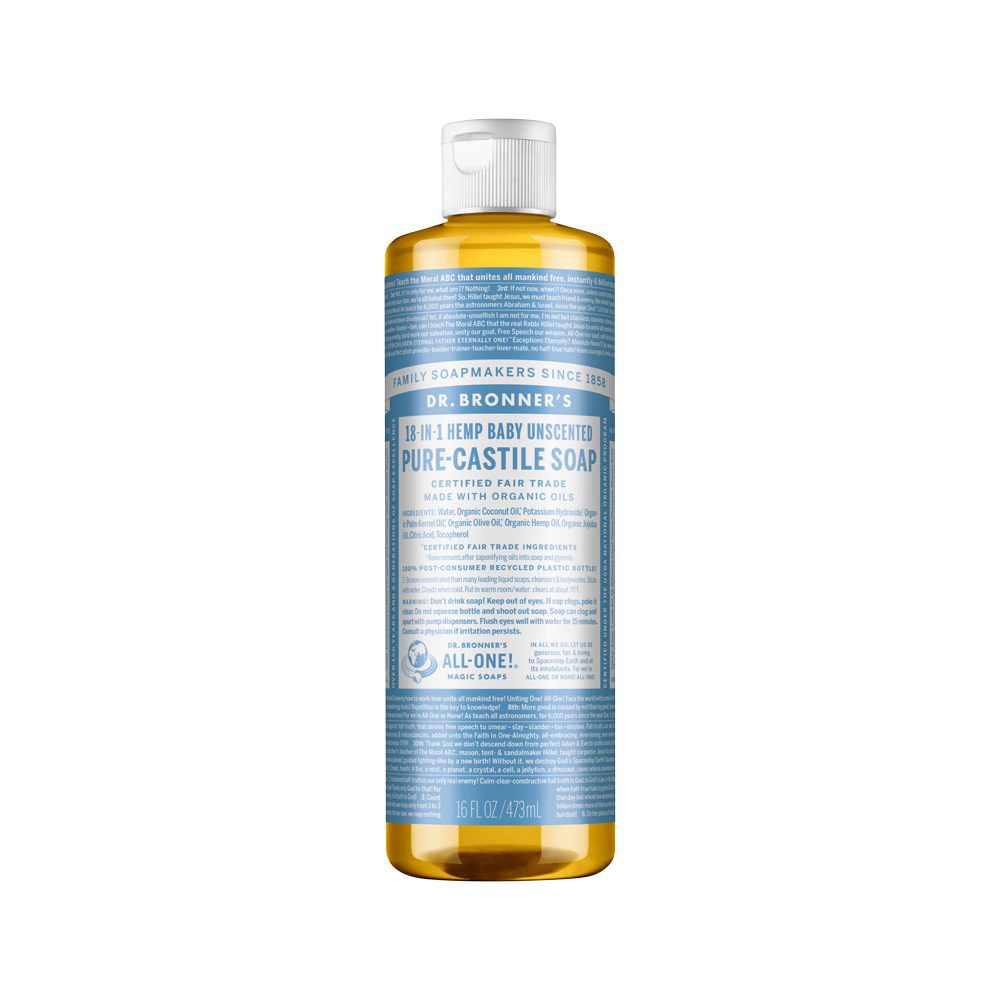 Dr. Bronner's Pure-Castile Magic Soap Liquid (18-in-1) Baby Unscented 473ml