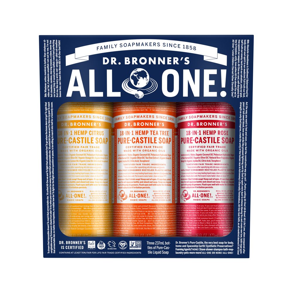 Dr. Bronner's Pure-Castile Soap Liquid Summer Lovin 237ml x 3 Pack