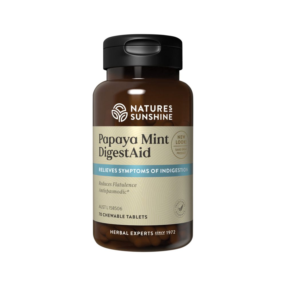Nature's Sunshine Papaya Mint DigestAid 70 Tablets