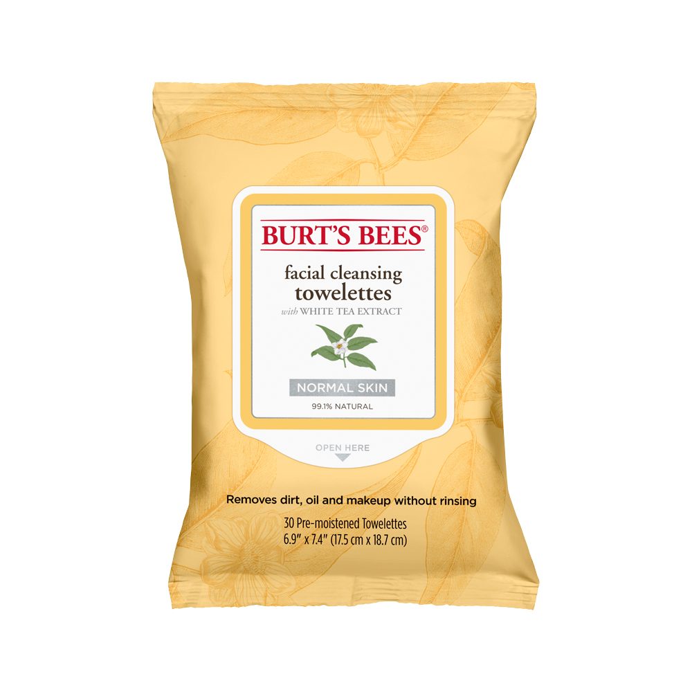 Burts Bees Facial Cleansing Towelettes Normal Skin (with White Tea Extract) x 30 Pack