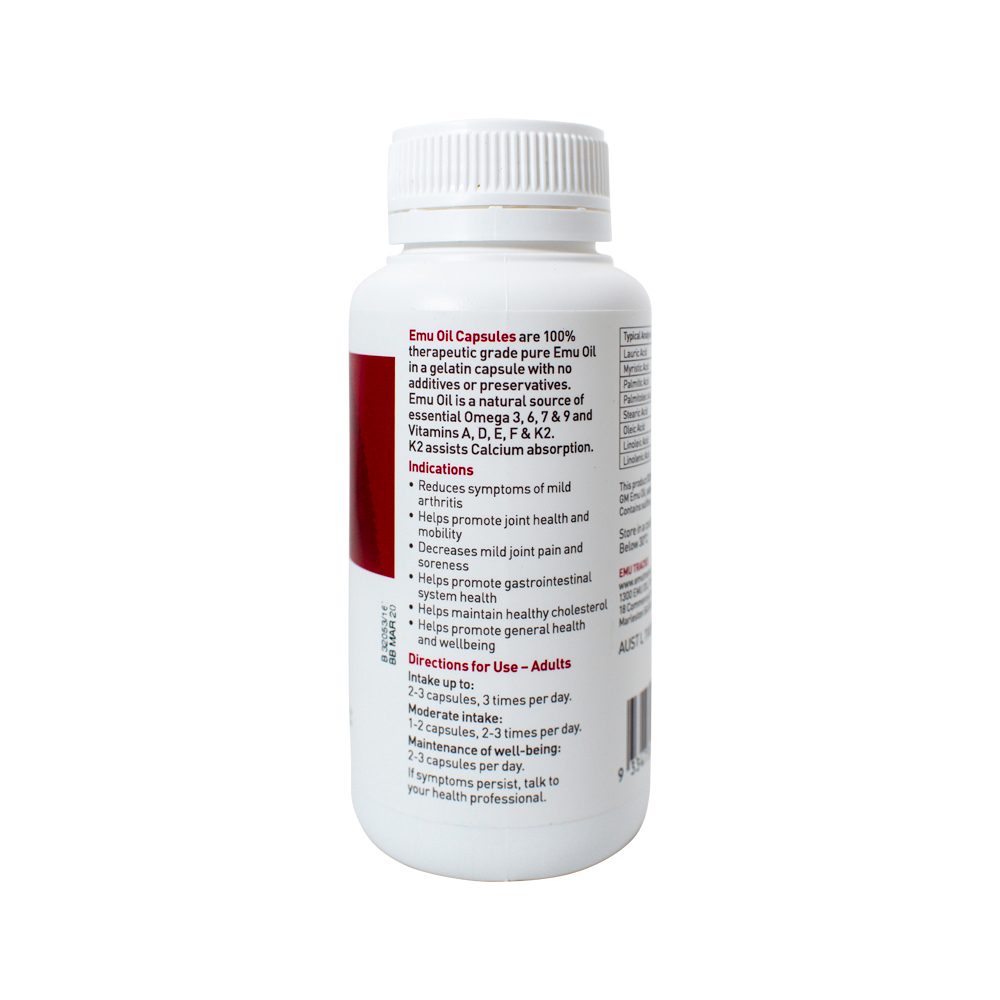 Emu Tracks Emu Oil Capsules 100 Capsules