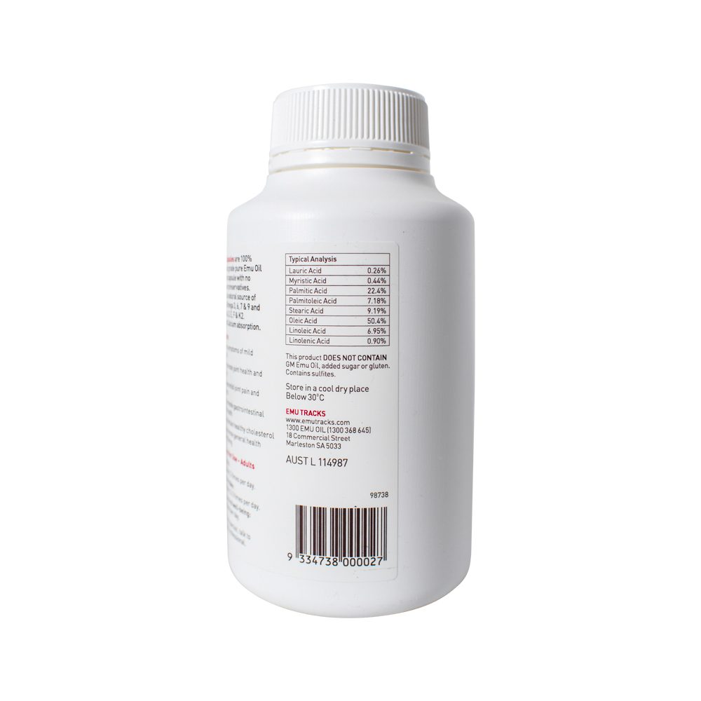 Emu Tracks Emu Oil Capsules 250 Capsules
