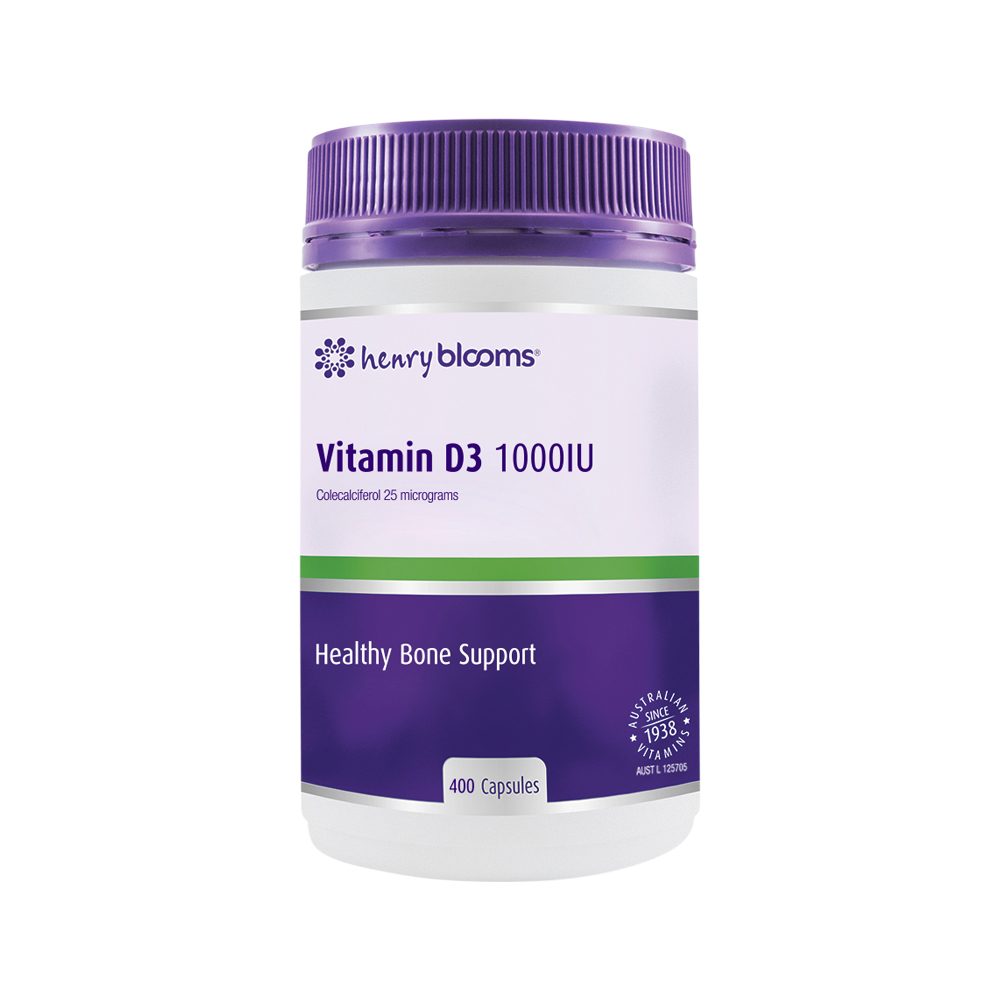 Henry Blooms Vitamin D3 1000 IU 400 Capsules