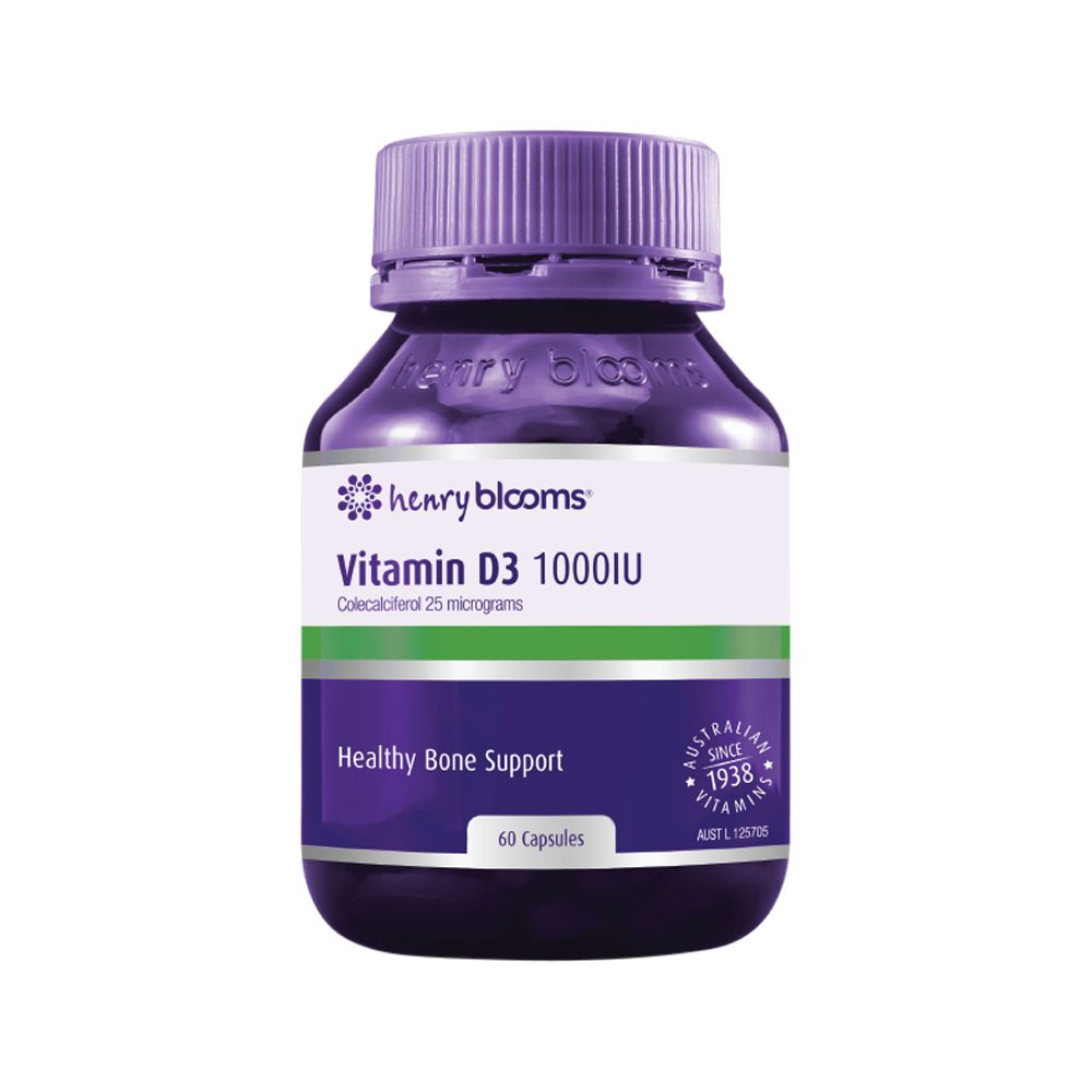 Henry Blooms Vitamin D3 1000 IU 60 Capsules