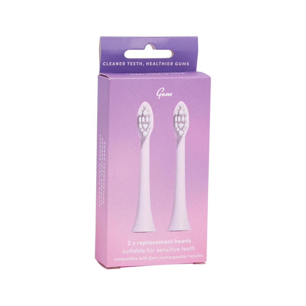 Gem Electric Toothbrush Replacement Heads Rose x 2 Pack