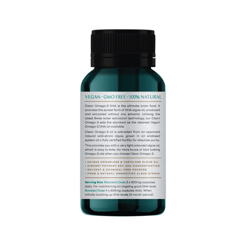 Phytality Clean Omega-3 (Ultra High Purity DHA Algae Oil) 60 Vege Capsules
