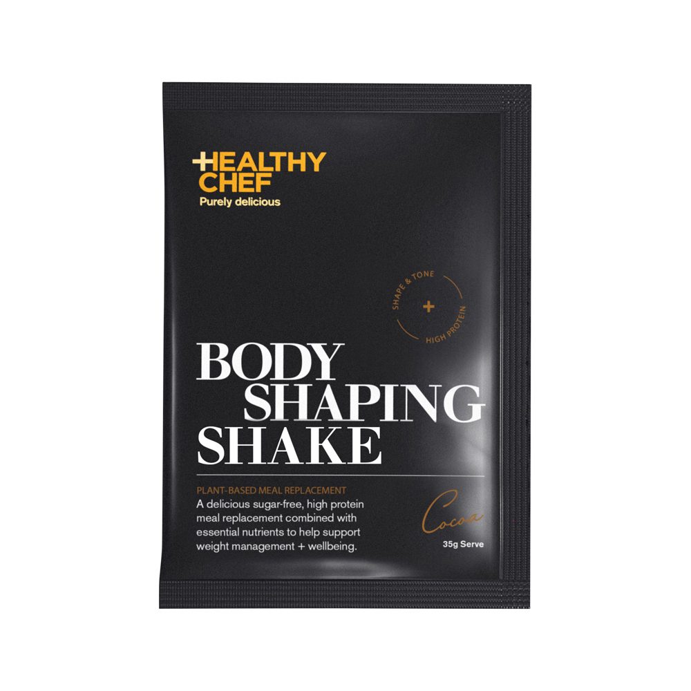 The Healthy Chef Body Shaping Shake (Plant-Based Meal Replacement) Cocoa Sachets 35g x 14 Pack