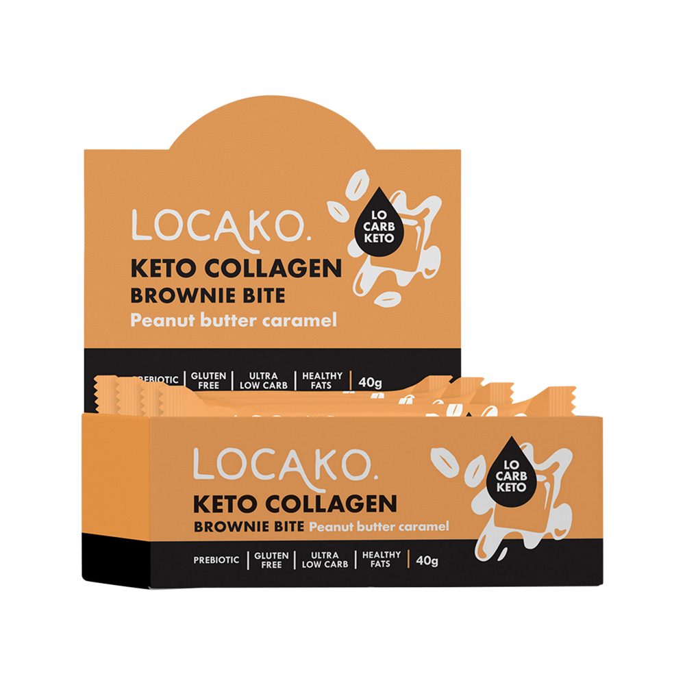 Locako Keto Collagen Brownie Bite Peanut Butter Caramel 40g x 15 Pack