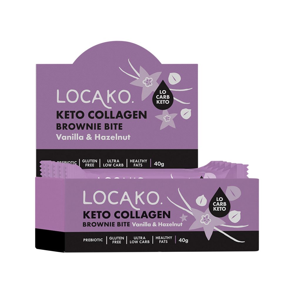 Locako Keto Collagen Brownie Bite Vanilla & Hazelnut 40g x 15 Pack