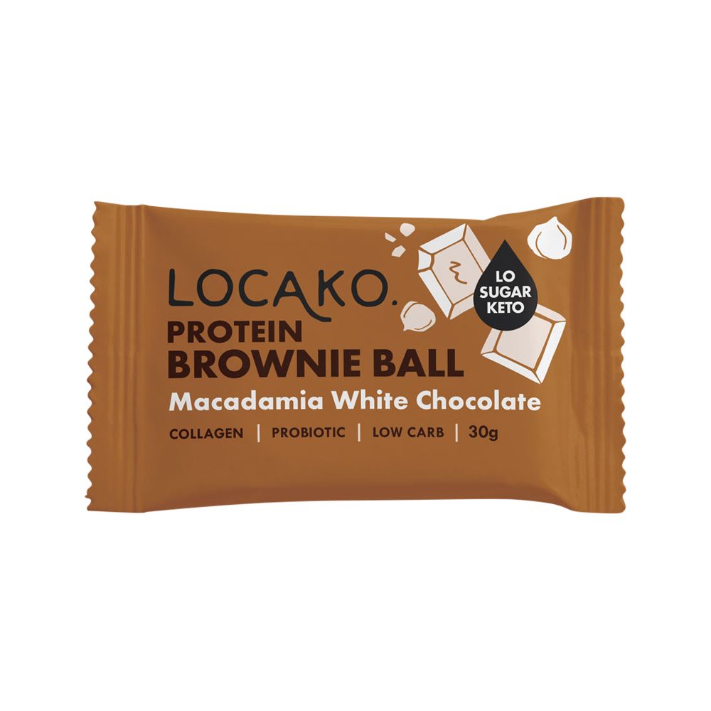 Locako Protein Brownie Ball Macadamia White Chocolate 30g x 10 Pack