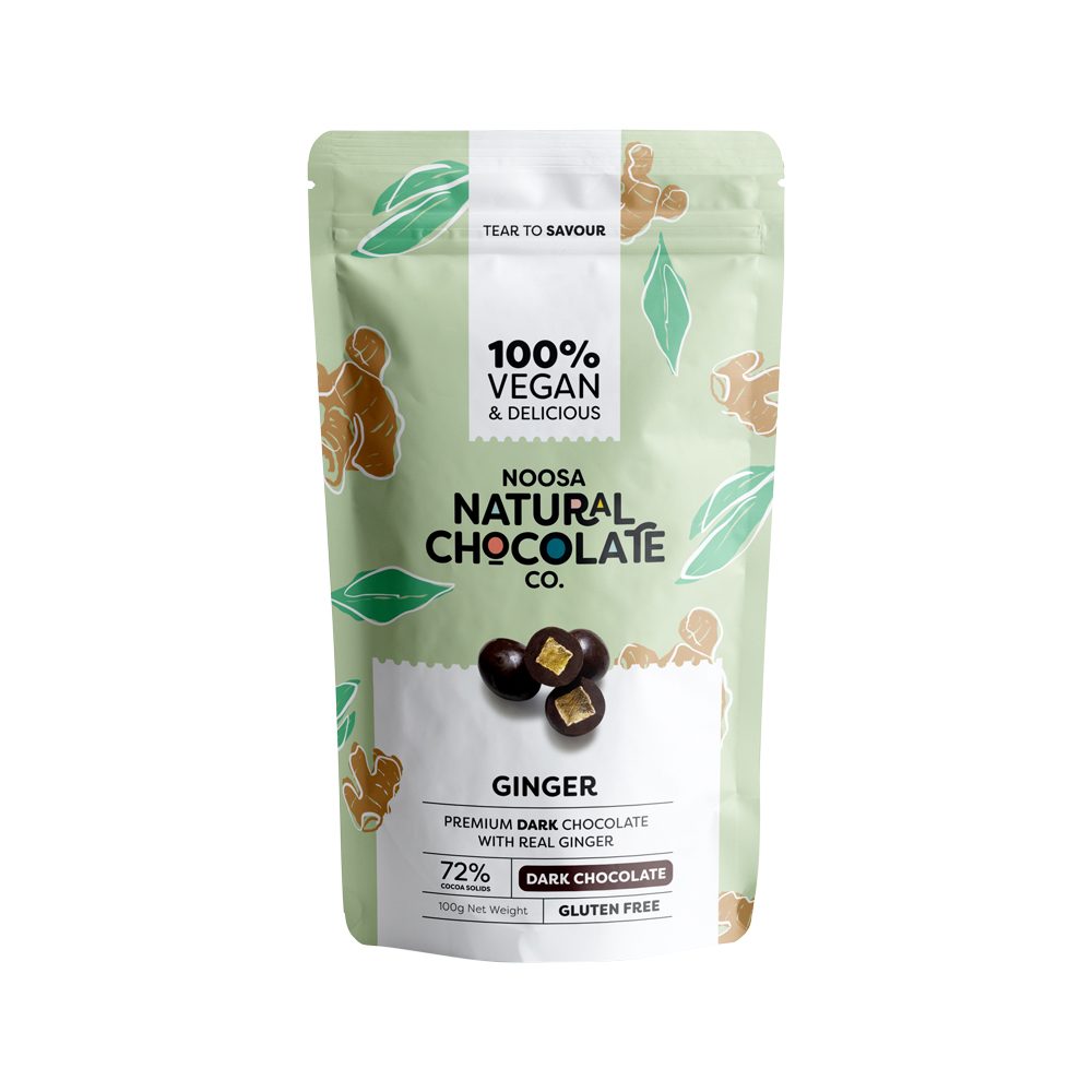Noosa Natural Chocolate Co. Dark Chocolate Ginger 100g