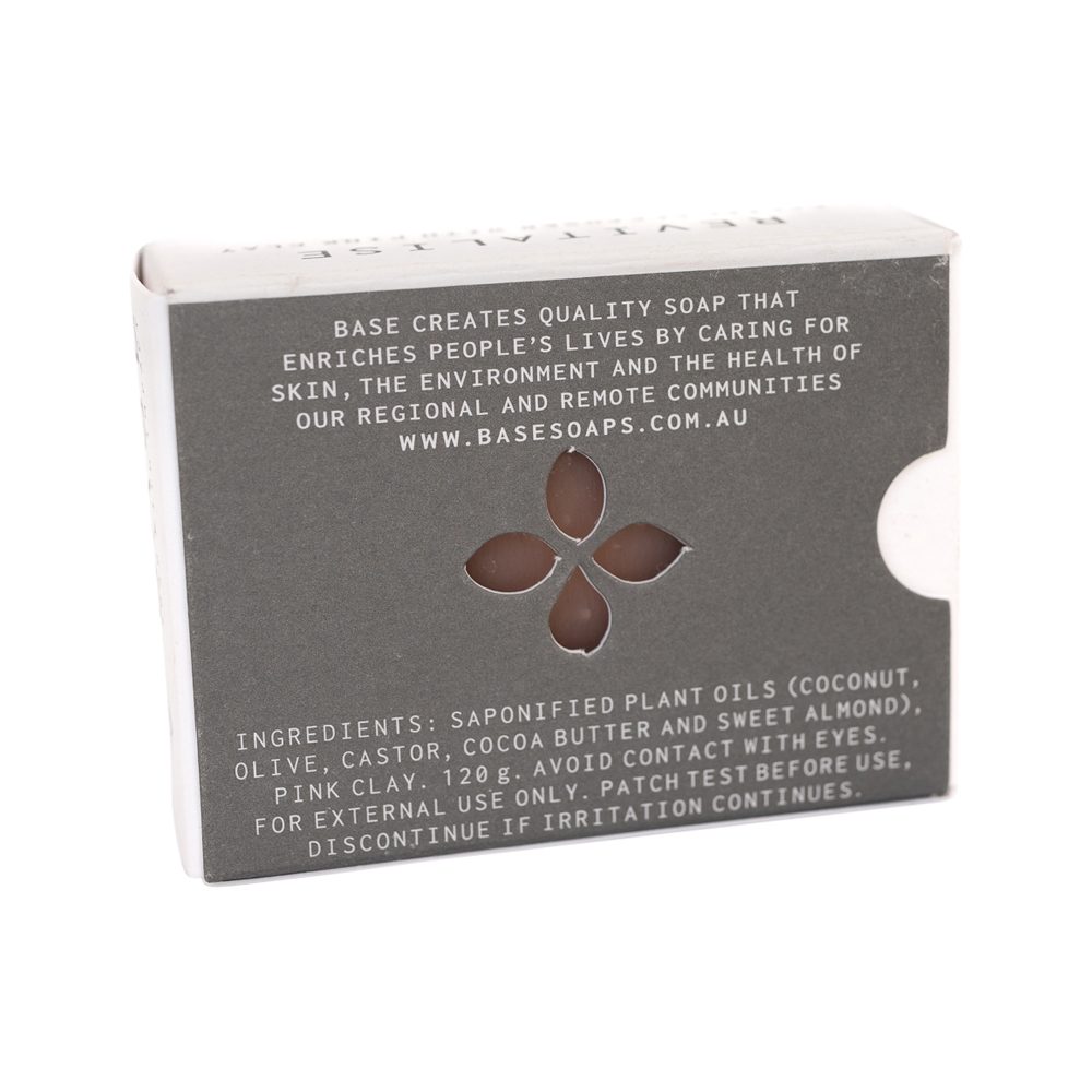 Base (Soap With Impact) Bar Revitalise Facial Cleanser with Pink Clay (Boxed) 120g