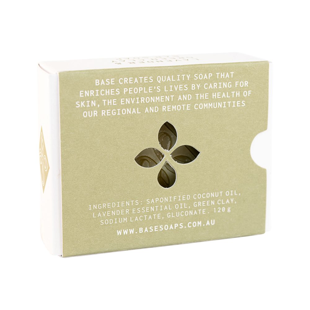 Base (Soap With Impact) Soap Bar Lavender & Green Clay (Boxed) 120g