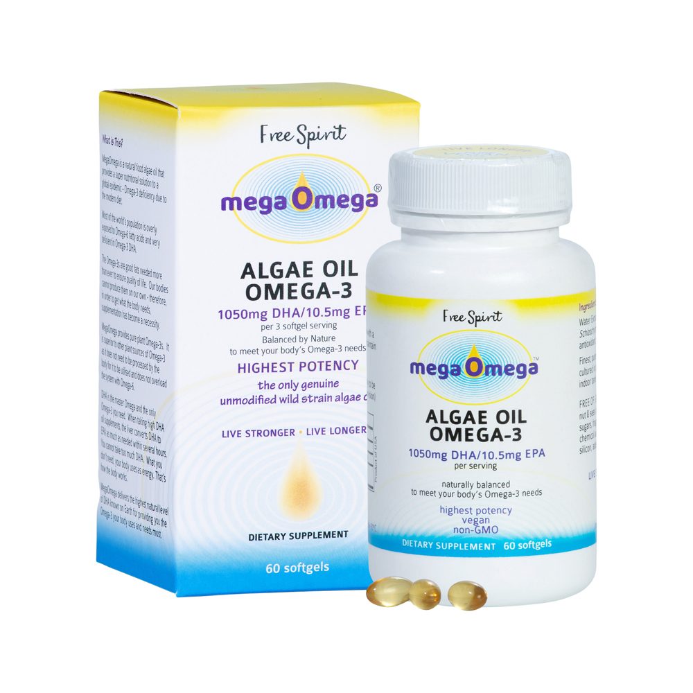 Free Spirit MegaOmega Algae Oil Omega-3 60 Capsules