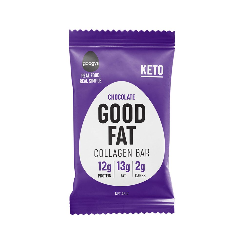Googys Good Fat Collagen Bar Chocolate 45g x 12 Pack
