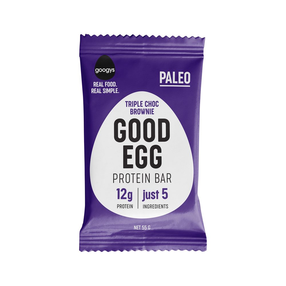 Googys Good Egg Protein Bar Triple Choc Brownie 55g x 12 Pack