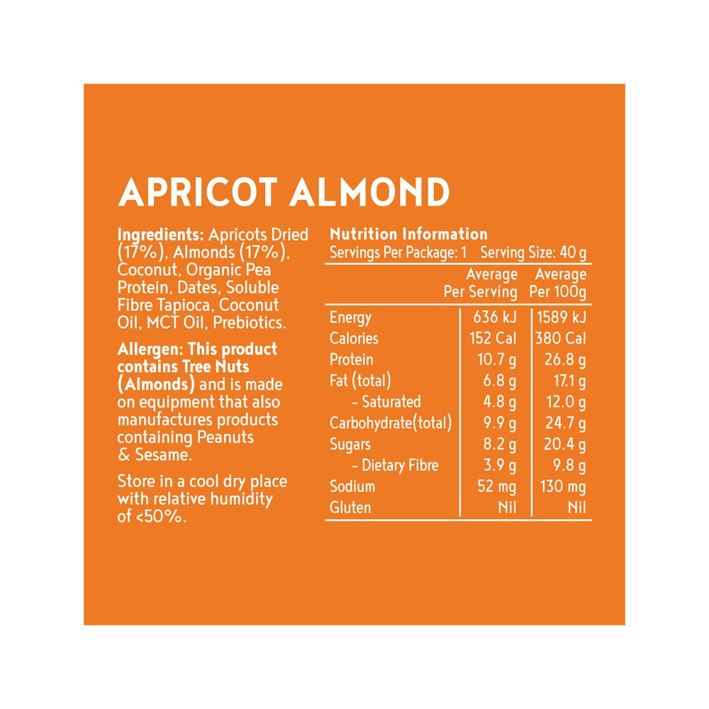 Kuranda Wholefoods Protein Ball Apricot Almond 40g x 12 Pack