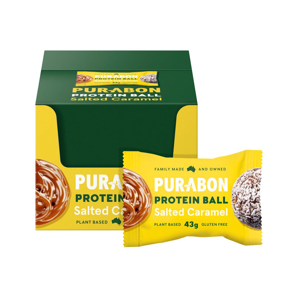 Purabon Protein Balls Salted Caramel 43g x 12 Pack