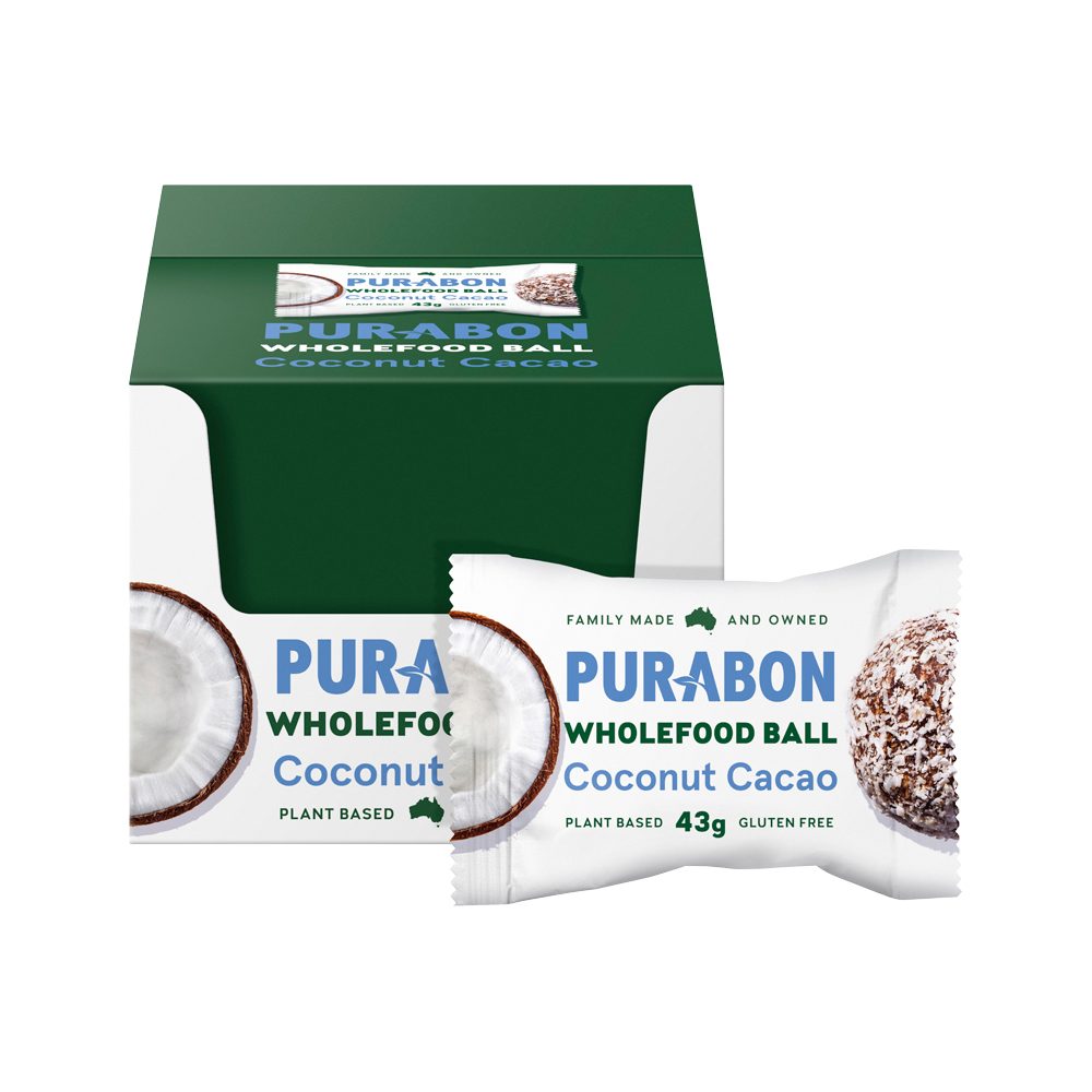 Purabon Wholefood Balls Coconut Cacao 43g x 12 Pack