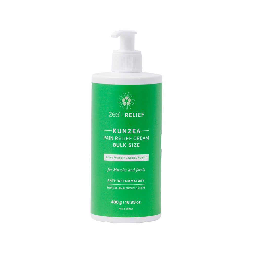 Zea Relief Kunzea Pain Relief Cream (Kunzea Rosemary Lavender Vitamin E) Pump 480g