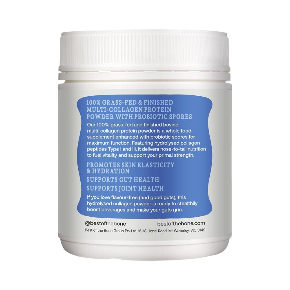 Best of the Bone Healing Multi-Collagen Protein Powder Gut & Immunity Blend with Probiotic Spores Unflavoured 210g