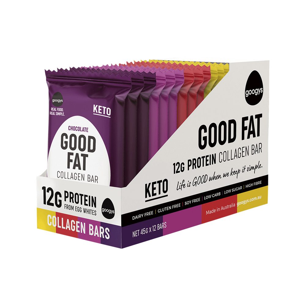 Googys Good Fat Collagen Bar Mixed 45g x 12 Pack