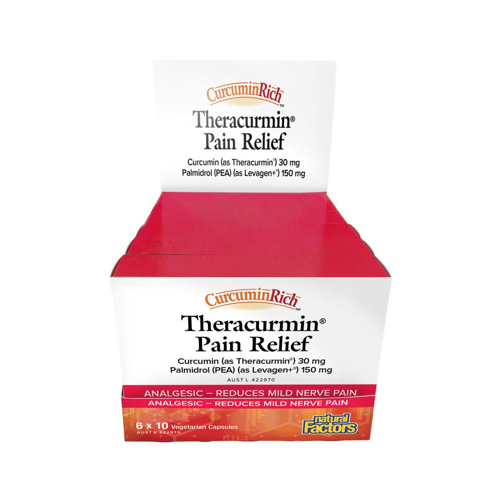 Natural Factors Theracurmin Pain Relief 10 Vege Capsules x 6 Pack