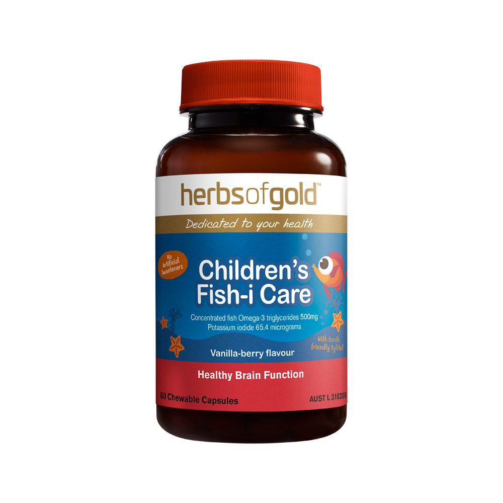 Herbs of Gold Childrens Fish-i Care Chewable 60 Capsules