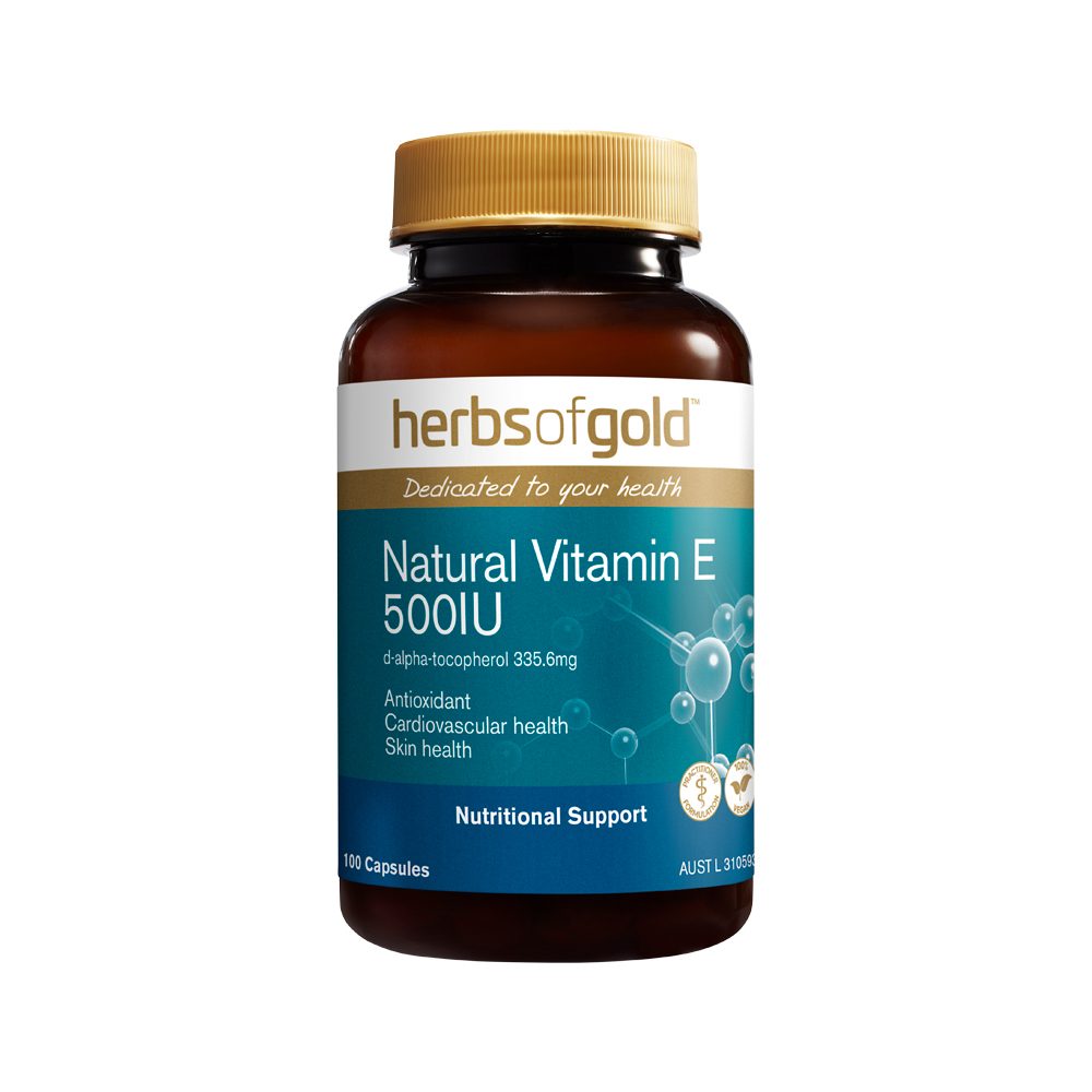 Herbs of Gold Natural Vitamin E 500IU 100 Capsules