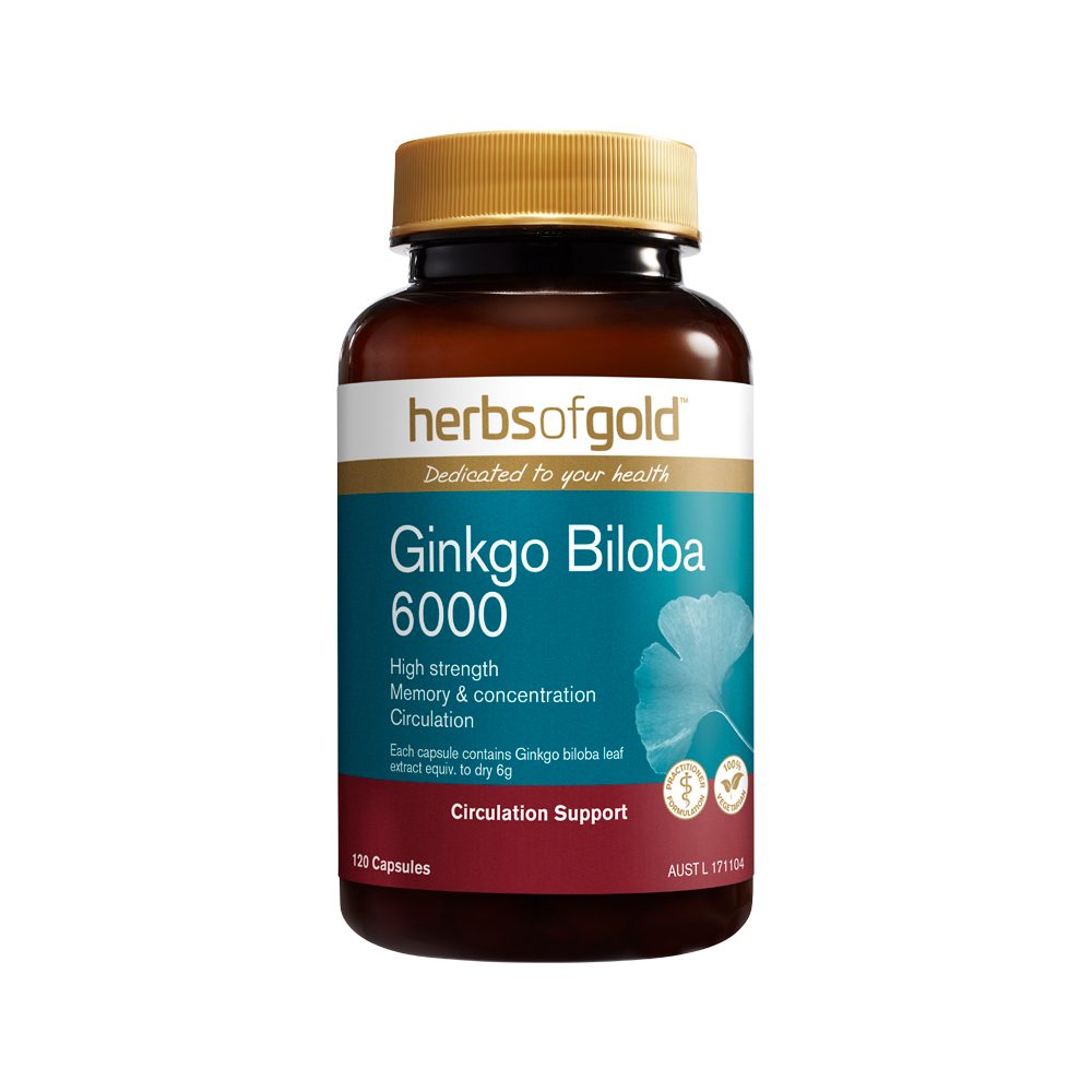 Herbs of Gold Ginkgo Biloba 6000 120 Capsules