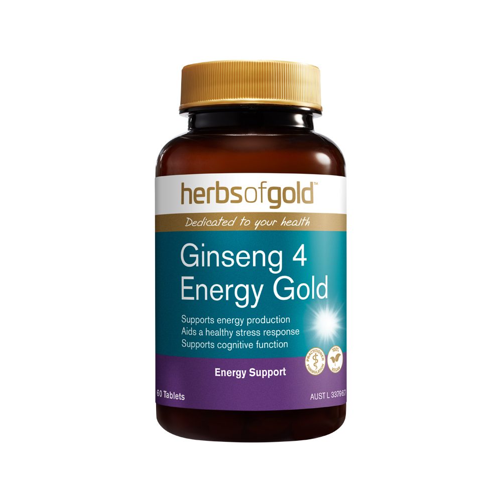 Herbs of Gold Ginseng 4 Energy Gold 60 Tablets