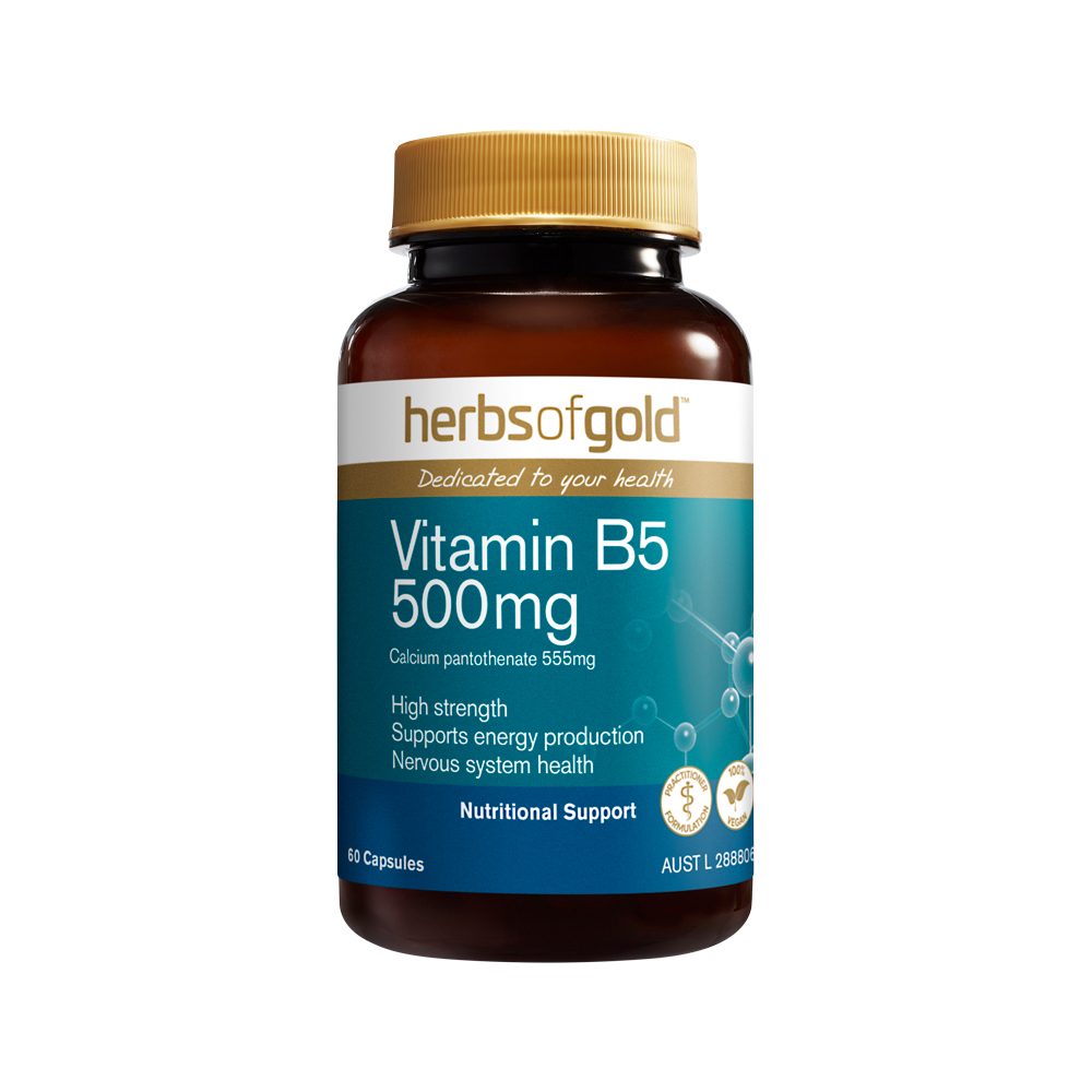 Herbs of Gold Vitamin B5 500mg 60 Capsules