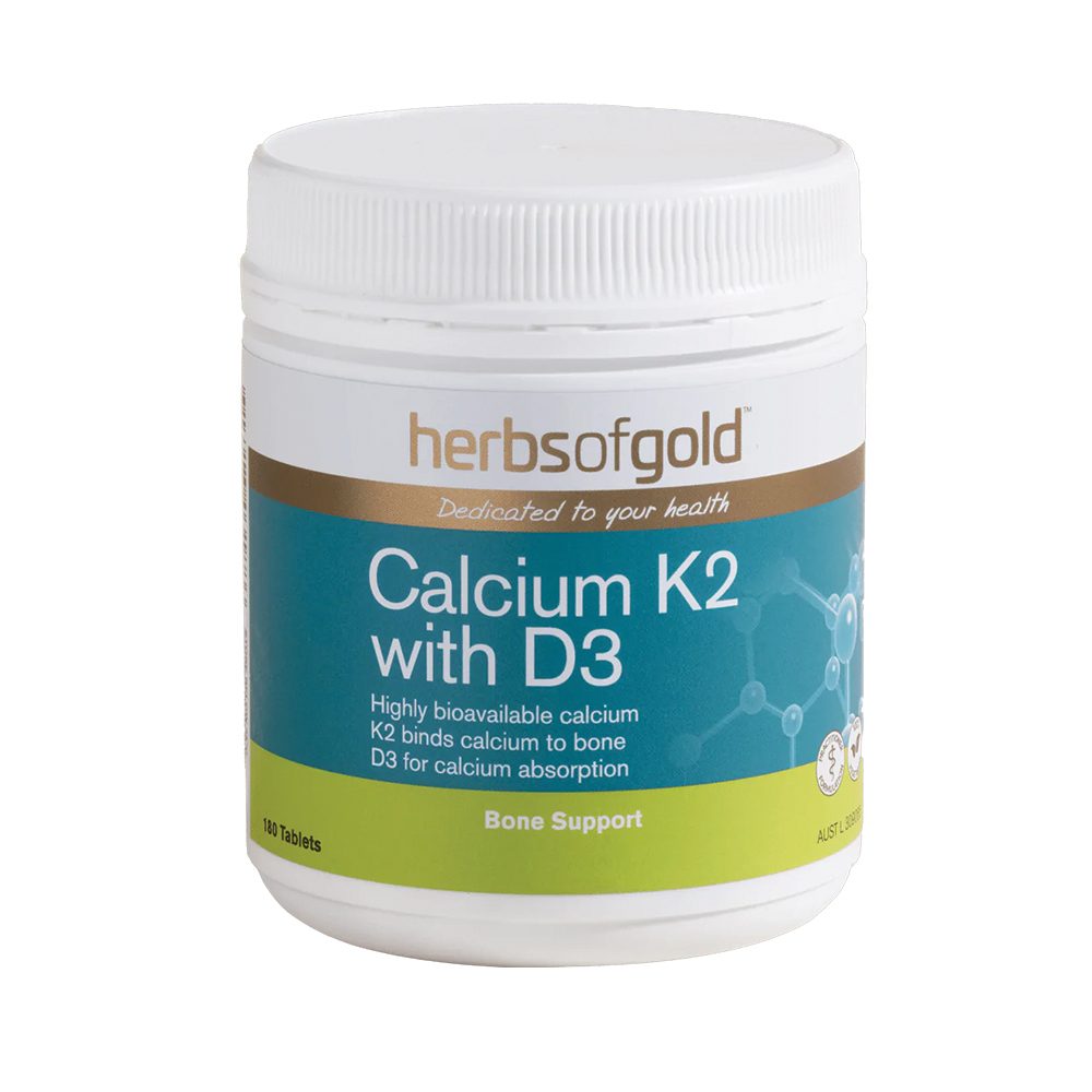 Herbs of Gold Calcium K2 with D3 180 Tablets