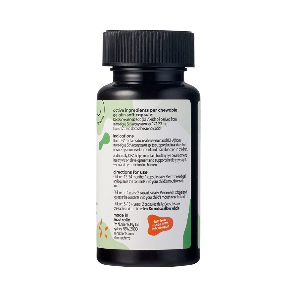 Im Nutrients Brain DHA Chewable (Blueberry) 60 Capsules