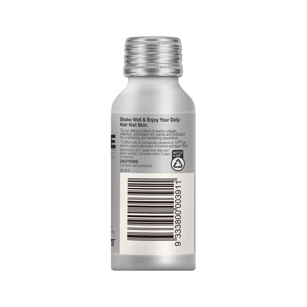 Henry Blooms BellyME Hair Nail Skin Collagen + Selenium Shots Natural Berry 60ml x 7 Pack