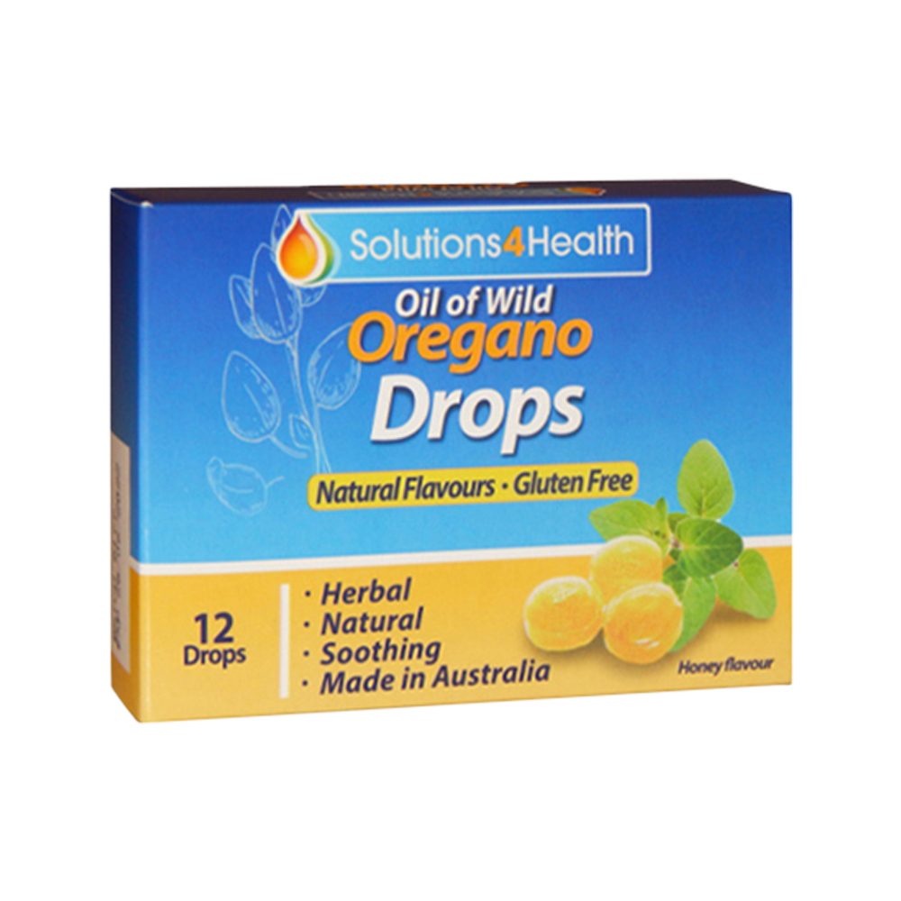 Solutions 4 Health Oil of Wild Oregano Honey Flavour 12 Lozenge Drops x 6 Pack