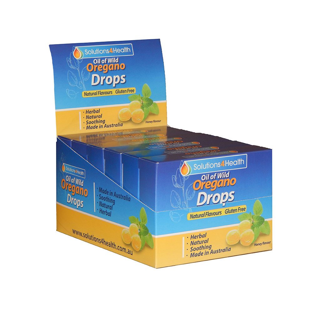 Solutions 4 Health Oil of Wild Oregano Honey Flavour 12 Lozenge Drops x 6 Pack